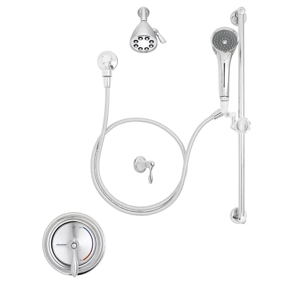Speakman SM-3060-IS-1 Sentinel Mark II Pressure Balanced Shower Combination with Integral Stops, Polished Chrome