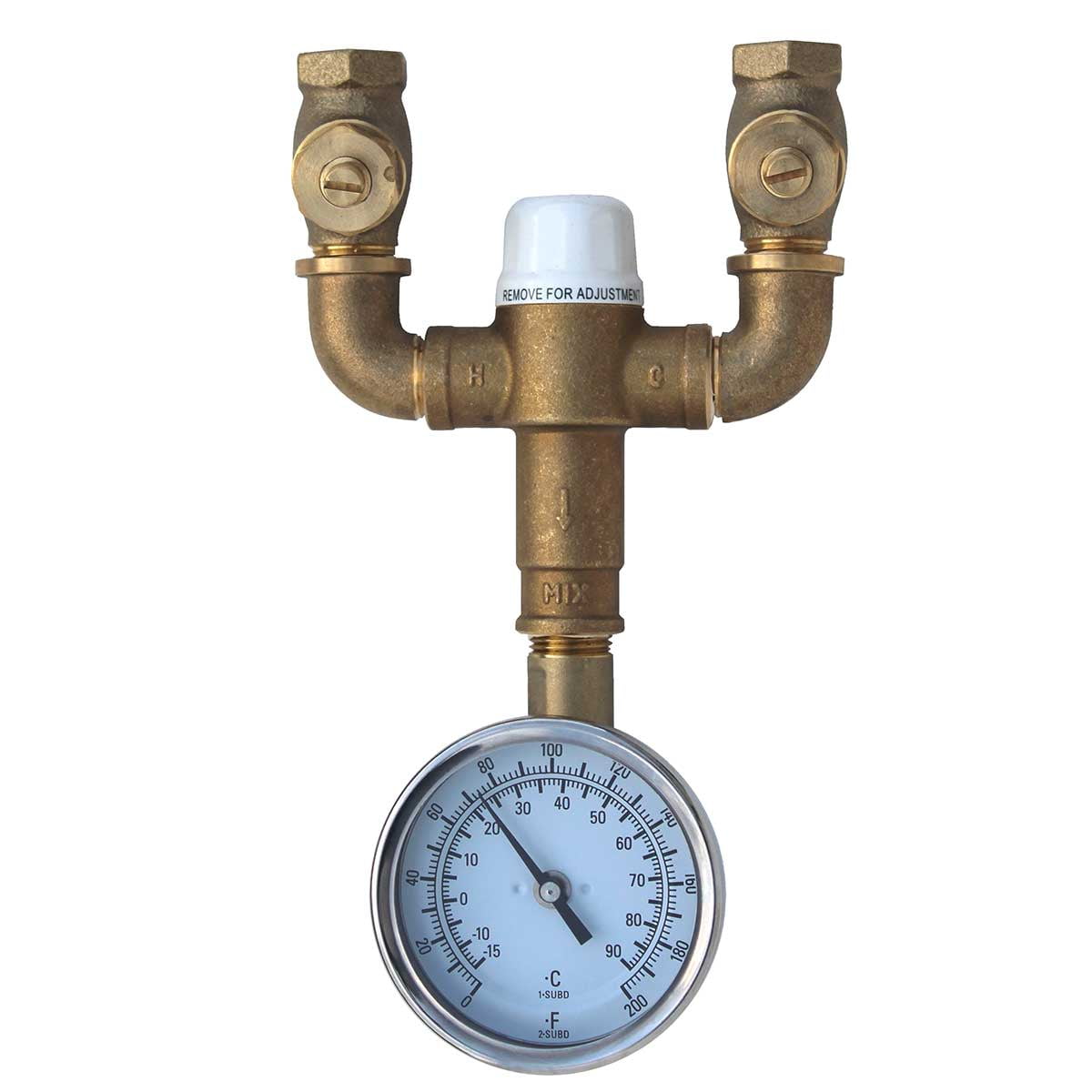 Rough Brass Thermostatic Mixing Valve with Dial