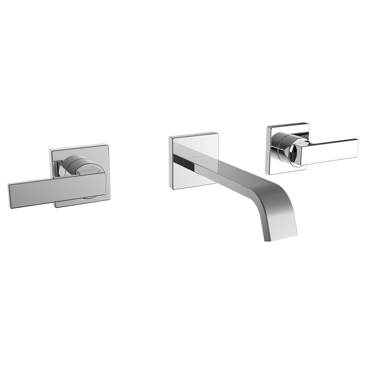 Lura Polished Chrome Wall-Mounted Bathroom Faucet with Dual Handles