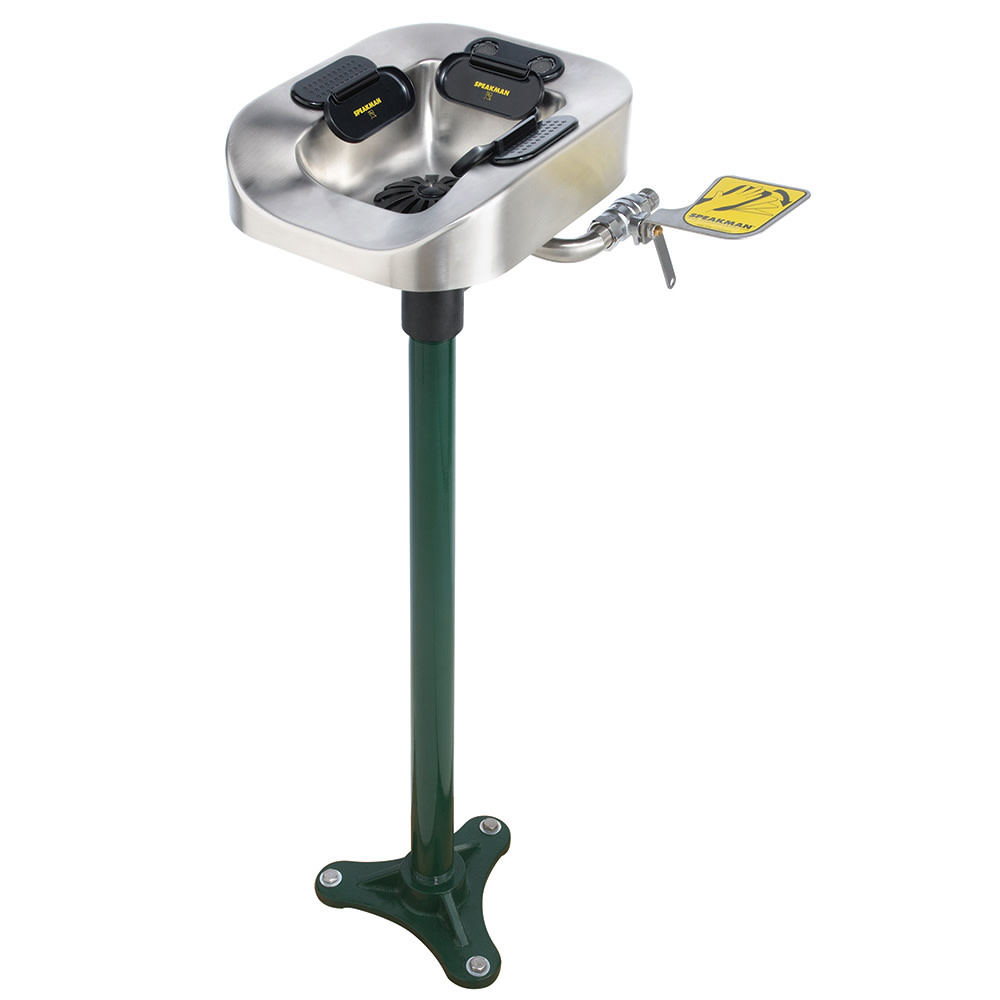 Speakman Se-1150 Optimus Floor Mount Eye And Face Wash Station - Stainless Steel