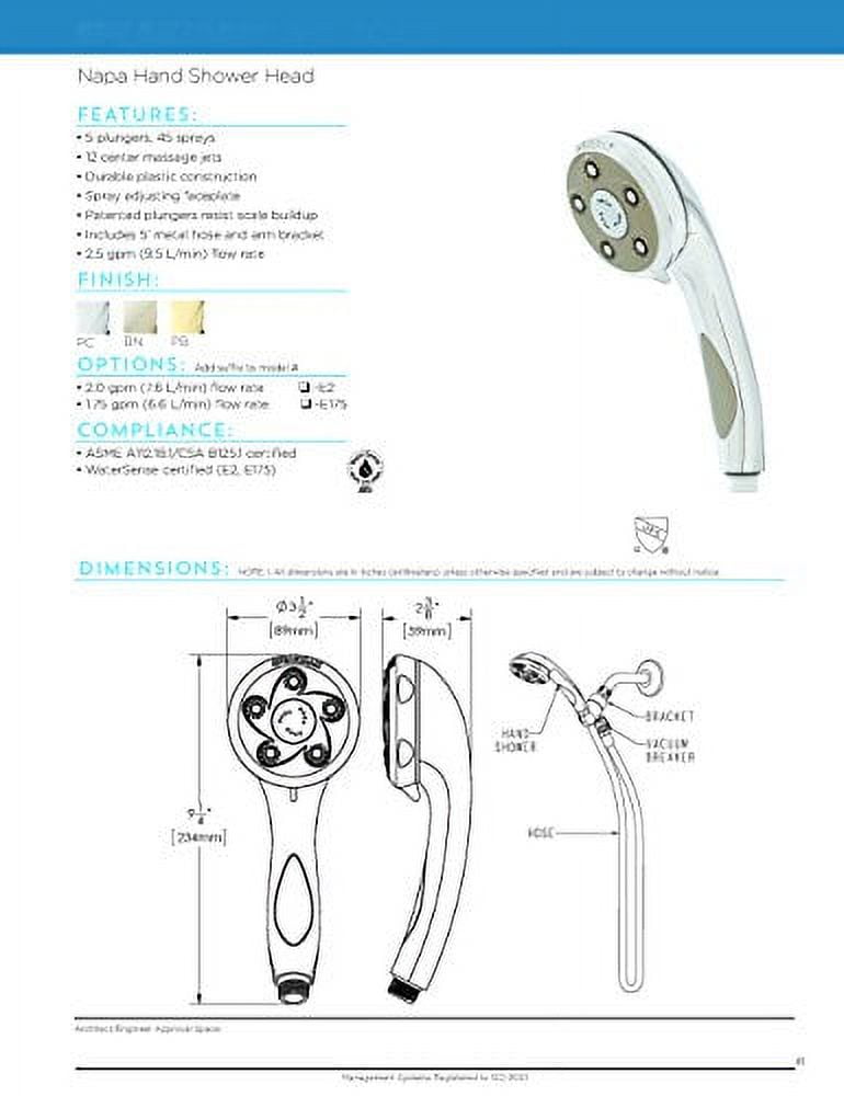 Medium Round Chrome Handheld Shower Head with Pulse Rain Spray
