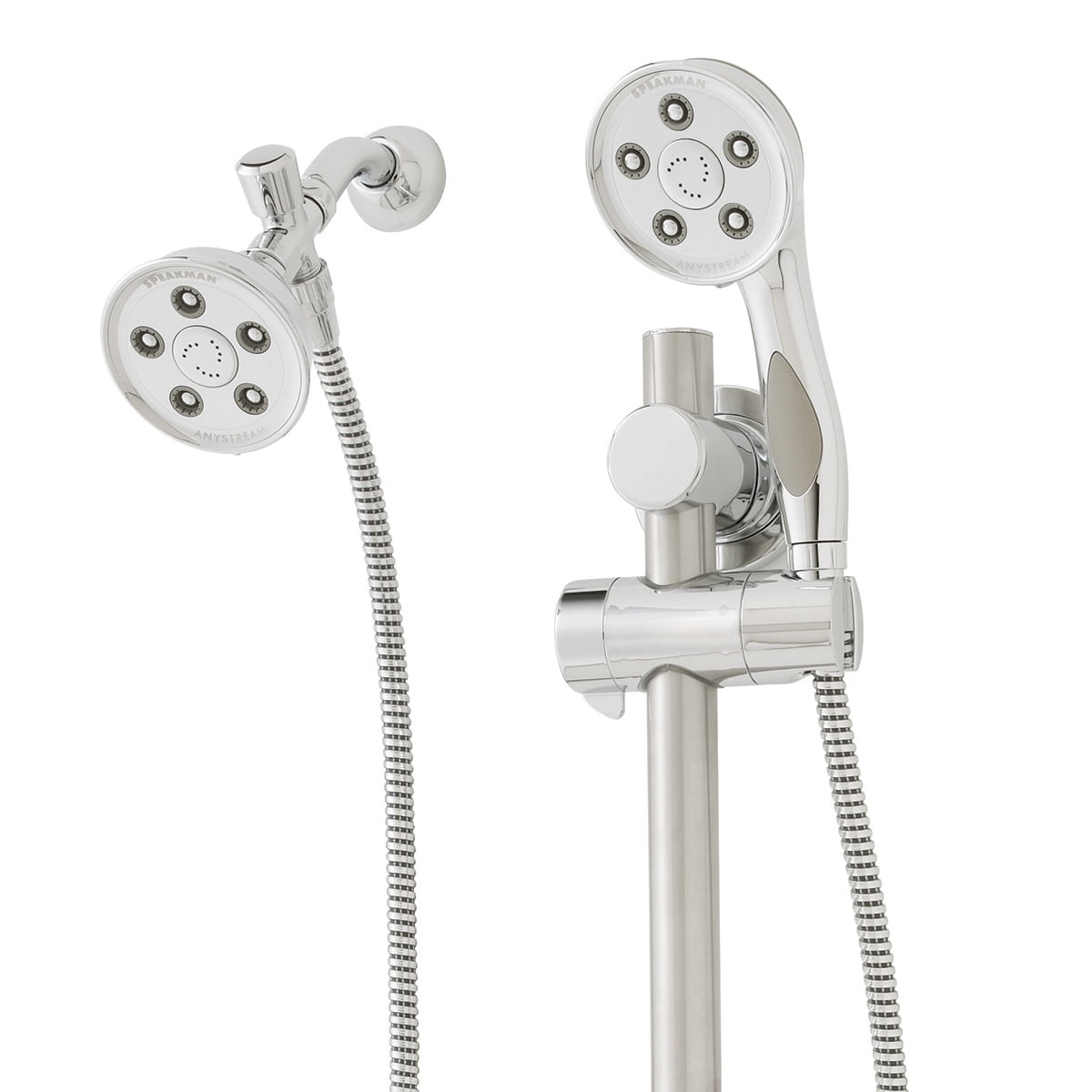 Caspian Polished Chrome Dual Head Adjustable Shower System