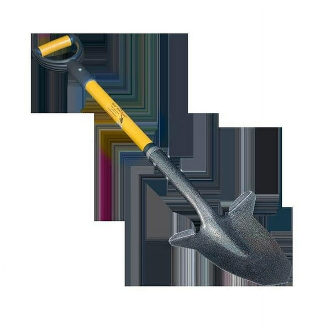 Spear Head Spade SHFD3 Yellow Short Reinforced Fiberglass Handle with Cushion D Grip, Yellow