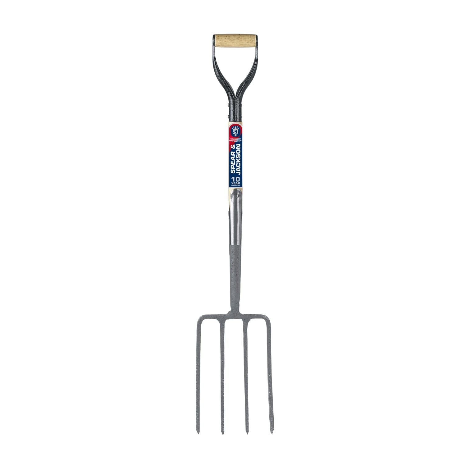 Spear & Jackson Neverbend Professional Digging Fork – Heavy-Duty Forged Carbon Steel Garden Fork for Tough Soil and Cultivation