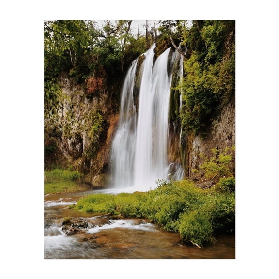 Spearfish Falls II - Spearfish South Dakota Photography Waterfall Nature Landscape Scenic Forest Wilderness Garden Unframed Wall Art Print 11 x 14 inches