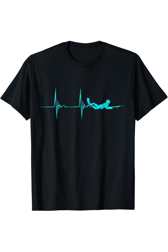 Spearfishing Heartbeat EKG Pulse Dive Spearfisher Hunting T-Shirt