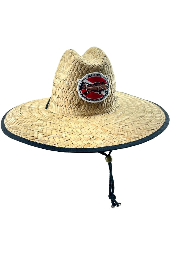 Straw Sun Hat 100% Natural Fiber Lifeguard Style