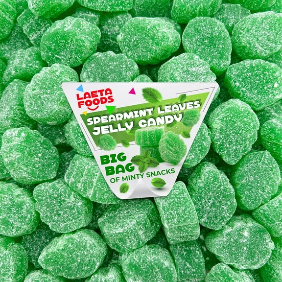 Spearmint Leaves Jelly Candy, Refreshing Slices (2 Pound Bag)