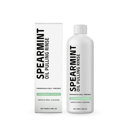 Spearmint Pulling Mouthwash Rinse Cold Pressed Coconut Mouthwash Fresh Breath & Oral Care Cleans Deeply Gentle Yet 100ML