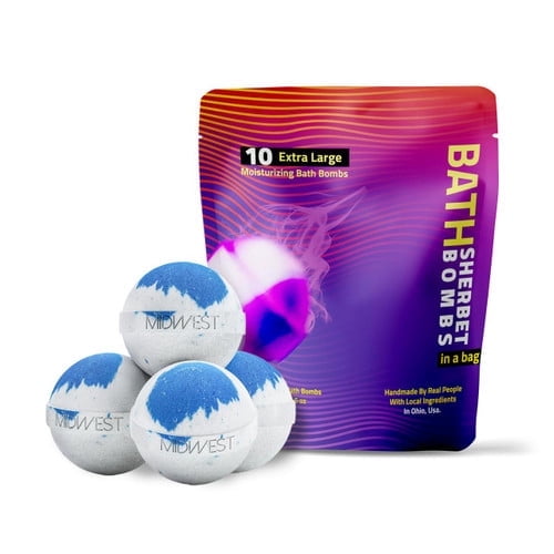 Spearmint Rosemary Luxury Bath Bombs -Set of 10 - Extra Large - 4.5oz