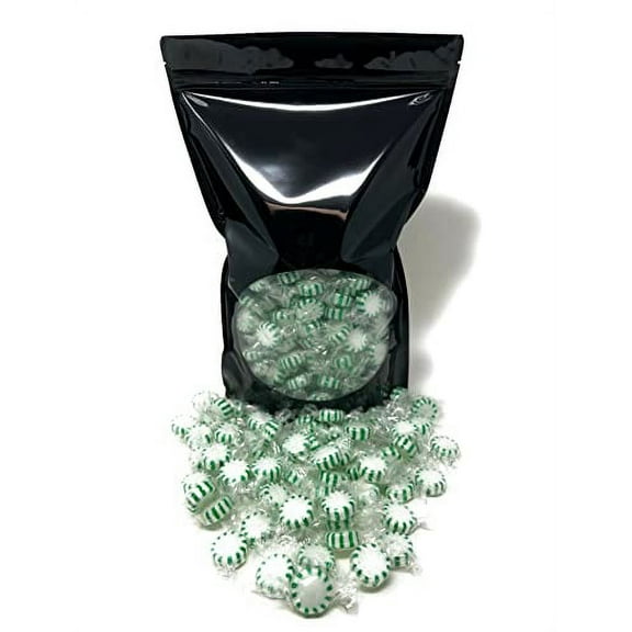 Spearmint Starlights Hard Candy Mint - Bulk Bag Individually Wrapped - 3 lb (48 oz)
