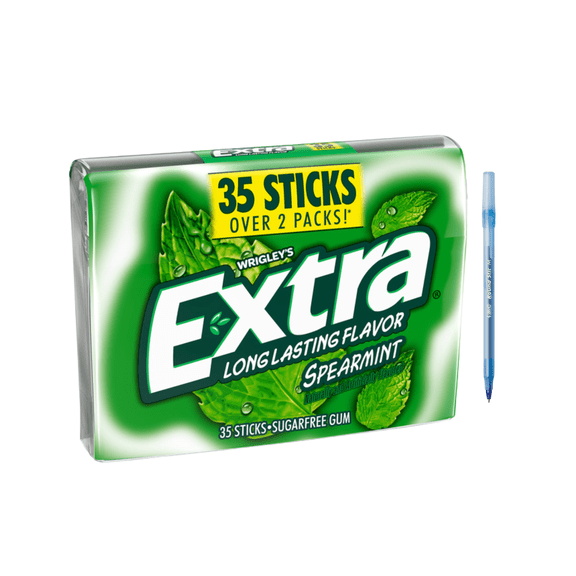 Spearmint Sugar Free Chewing Gum Travel Essentials Stick Mega 35 ct