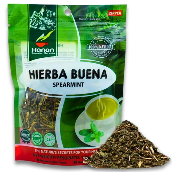 Spearmint Tea Loose Leaf (Hierba Buena) 1.1 oz (30 g) - Dried Peppermint Leaves (Mentha Spicata) Plant Leaves from Peru