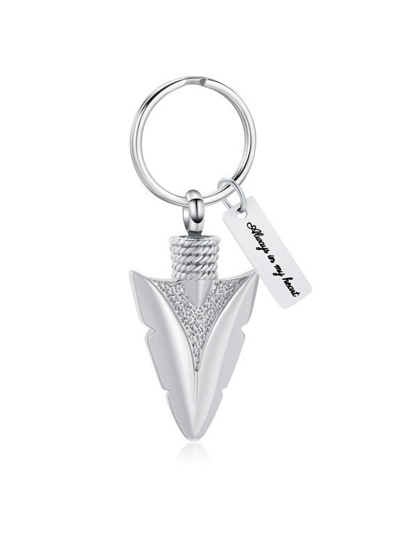 Spearpoint Arrowhead Cremation Urn Keychain for Ashes Ashes Keepsake Memorial Jewelry Cremation Keychain for Women Men