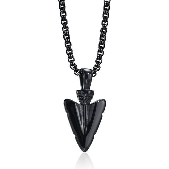 Spearpoint Arrowhead Necklaces for Men - Stainless Steel Vintage Viking Tribal Warrior Spear Head Necklace Spearpoint Arrow Pendant Jewelry,Christmas Valentine's Day Birthday Gifts for Him Boyfriend