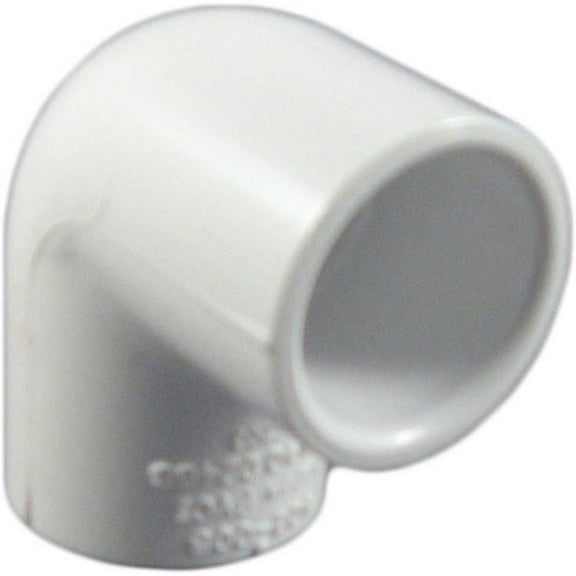Spears 406 Series PVC Pipe Fitting, 90 Degree Elbow, Schedule 40, White, 1/2" Socket