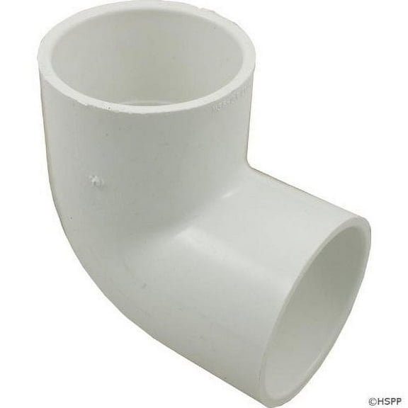 Spears 406 Series PVC Pipe Fitting, 90 Degree Elbow, Schedule 40, White, 2" Socket
