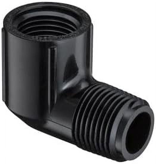Spears 412B Series PVC Pipe Fitting, Street 90, Schedule 40, Black 1/2