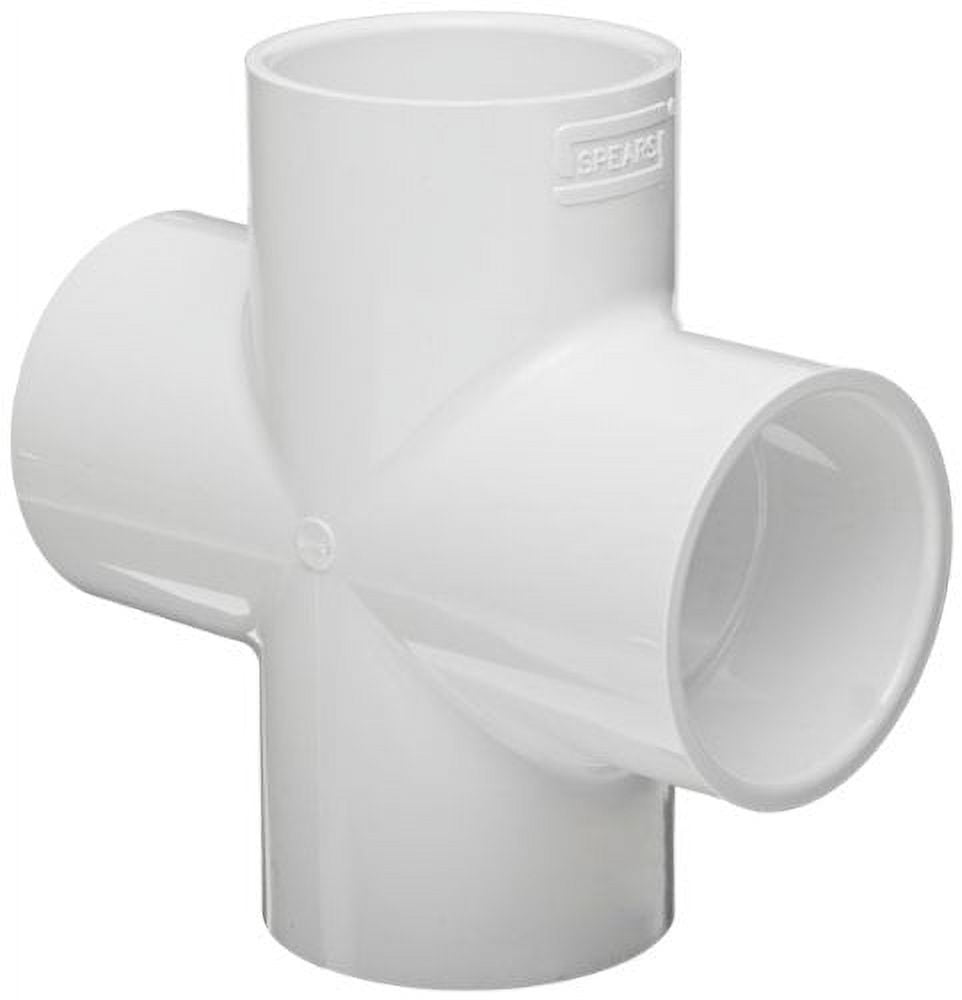 Frienda 4"x4"x4"x2" PVC DWV Sanitary Tee - Schedule 40 Four-Way Pipe Fitting For Drainage