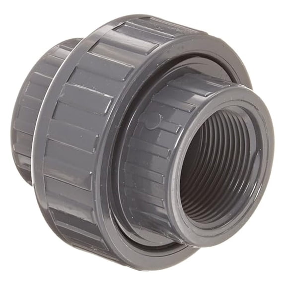 Spears 858 PVC Union Fitting, 1-1/4" Schedule 80, NPT Female, Viton O-Ring - Durable PVC Pipe Connector for Plumbing, Irrigation, Industrial Applications