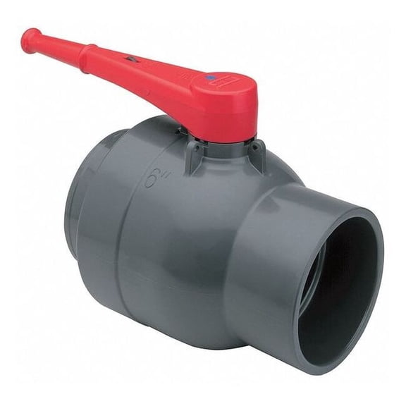 6" Socket PVC Compact Ball Valve Inline 2122-060