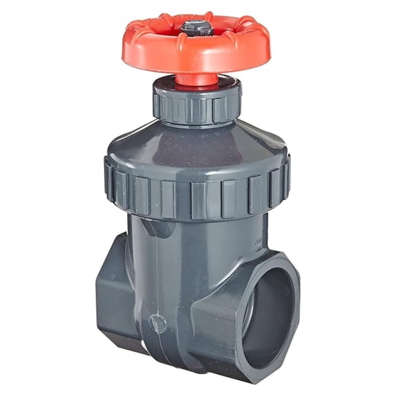 Spears PVC Gate Valve 1-1/4" Socket, Non-Rising Stem, Viton O-Ring - Chemical Resistant PVC Valve for Water, Industrial & Irrigation Systems