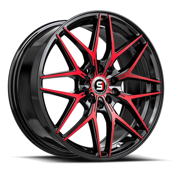 Spec-1 SP-60 5x105/5x114.3 17x7.5 +42 Gloss Black & Red Machined