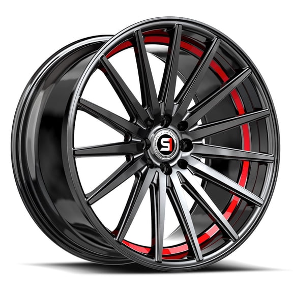 Spec-1 SP-69 5x114.3/5x120 18x8 +38 Gloss Black & Red Under Cut