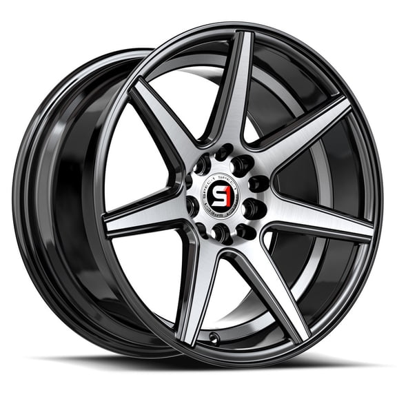 Spec-1 SP-73 5x105/5x114.3 17x7.5 +42 Gloss Black & Machined & Undercut