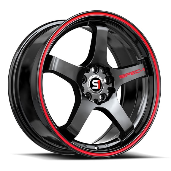 Spec-1 SPT-31 5x114.3/5x120 18x8.5 +38 Gloss Black & Red Line