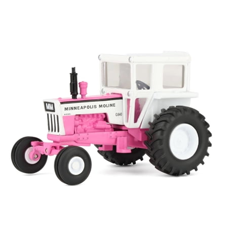 Minneapolis Moline G840 Wide Front Tractor with Cab Hot Pink and White 1/64 Diecast Model by SpecCast