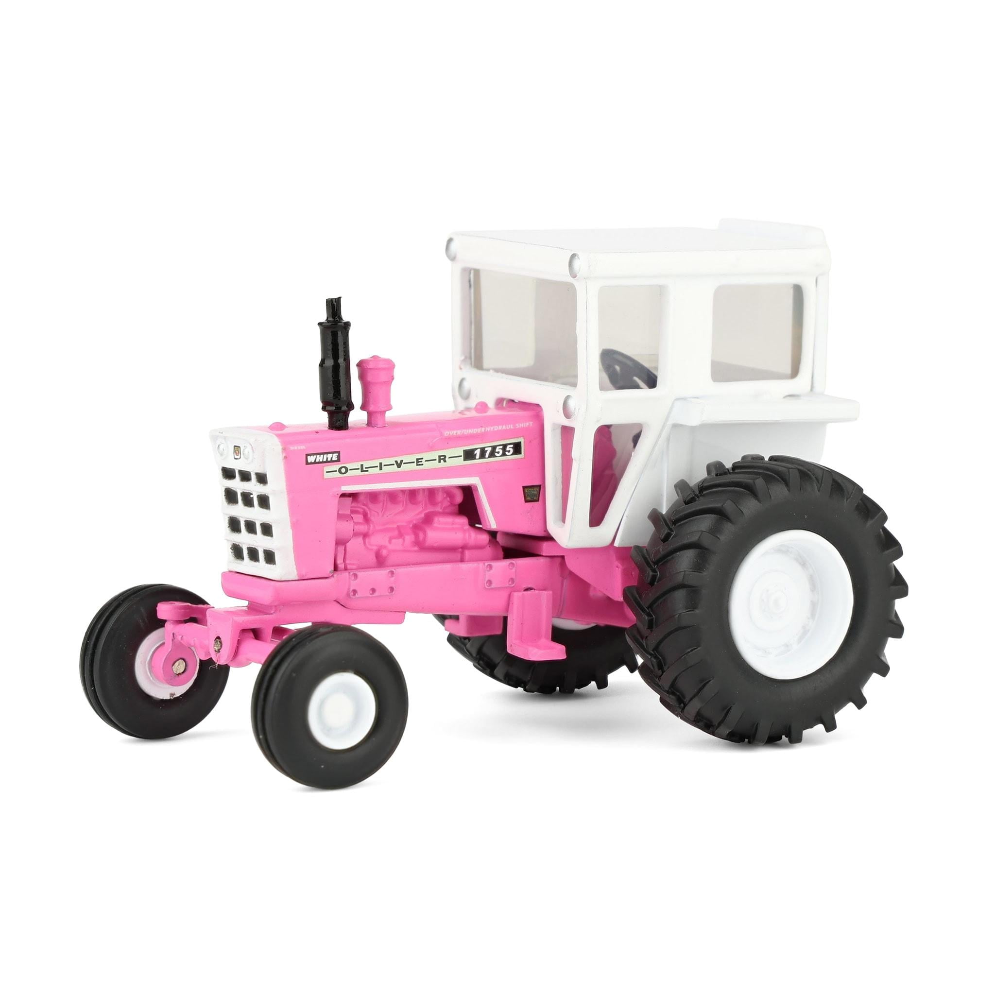 Oliver 1755 Wide Front Tractor with Cab Hot Pink and White 1/64