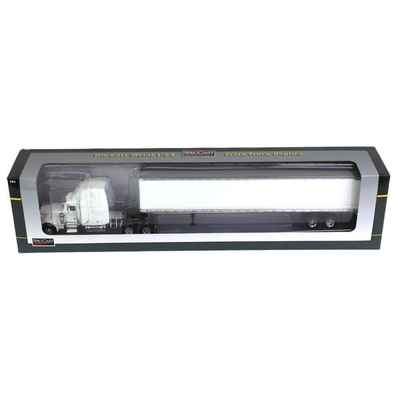 Spec Cast 1/64 White Peterbilt 379 with Sleeper and 53' Trailer with Single Rear Door, 32858