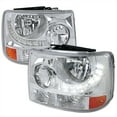 thumbnail image 1 of Spec-D Tuning 1PC Chrome Housing Clear Lens Headlights Compatible with 1999-2002 Chevy Silverado 1500 2500, 2001-2002 Chevy 3500, 2000-2006 Suburban, L+R Pair Head Light Lamp Assembly, 1 of 7