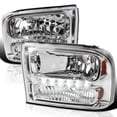 thumbnail image 1 of Spec-D Tuning 1Pc Chrome Clear Led Headlights Compatible with 1999-2004 Ford F250 F350 F450 Super Duty, 2000-2004 Ford Excursion, L+R Pair Head Light Lamp Assembly, 1 of 6