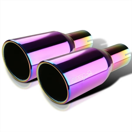 Spec-D Tuning 2.5" Inlet 3.875" Purple Slant Titanium Burnt S/S Steel Exhaust Muffler Tip Fits select: 1987-2010 HONDA ACCORD, 1988-2010 HONDA CIVIC