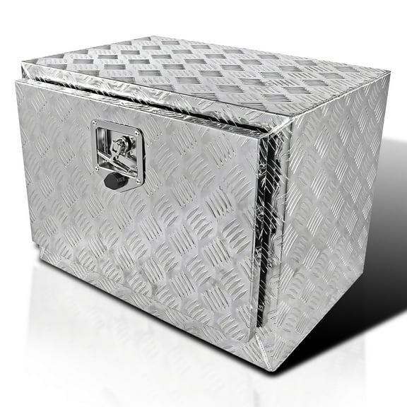 Spec-D Tuning 24"X 17"X 18" Heavy Duty Aluminum Tool Box Truck Utility Chest Storage with Lock & Key For Pickup Truck Bed, RV Trailer