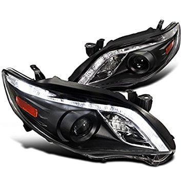 Spec-D Tuning 2LHP-COR11JM-TM Corolla R8 Style Led Drl Black Projector Headlights