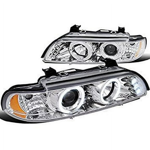 Spec-D Tuning 2LHP-E3997-TM Bmw E39 5-Series 528I 530I 540I Dual Halo Led Chrome Projector Headlights
