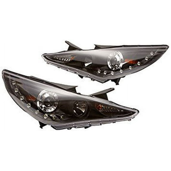 Spec-D Tuning 2LHP-SON11JM-TM Sonata Black SMD LED Daytime Running DRL Projector Headlights