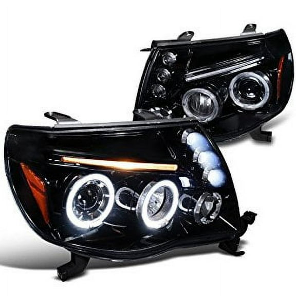 Spec-D Tuning 2LHP-TAC06G-TM Toyota Tacoma Halo Glossy Black Housing Projector Head Lights