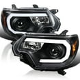 thumbnail image 1 of Spec-D Tuning Black LED Light Bar Projector Headlights Compatible with 2012-2015 Toyota Tacoma, Left + Right Pair Headlamps Assembly, 1 of 6