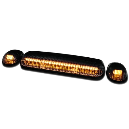Spec-D Tuning 3 Piece Set Smoked Lens Yellow Amber Led Cab Roof Top Running Lights Fits select: 2000-2012 FORD F150, 2000-2012 CHEVROLET SILVERADO