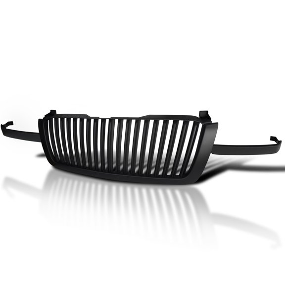 Spec-D Tuning 3Pcs Abs Vertical Front Grill Hood Grille Black Compatible with 2003-2005 Chevrolet Chevy Silverado 2003-2005