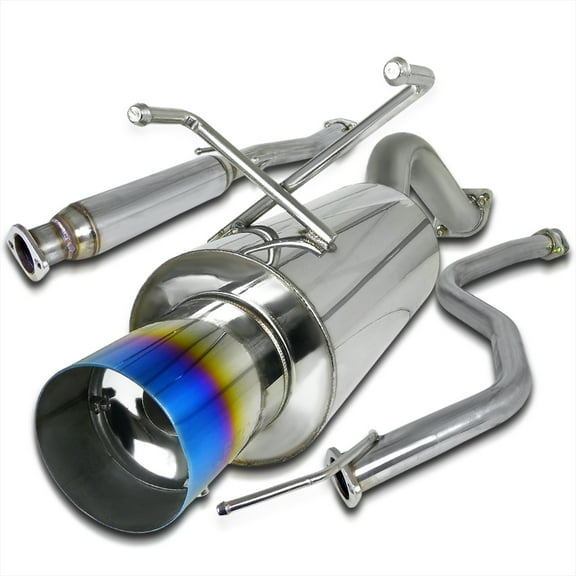 Spec-D Tuning 4" Burnt Tip Catback Exhaust System Compatible with 1992-1995 Honda Civic 3Dr EG Hatchback
