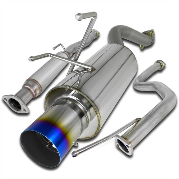 Spec-D Tuning 4" Burnt Tip Catback Exhaust System Compatible with 1996-2000 Honda Civic 3Dr