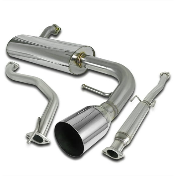 Spec-D Tuning 4" S/S Catback Muffler Compatible with 1988-1991 Honda Civic Hatchback