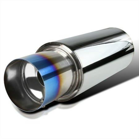 Spec-D Tuning 4" Titanium Burn Power N1 Universal Exhaust Muffler Fits select: 2000-2010 CHEVROLET IMPALA, 1997-2010 CHEVROLET MALIBU