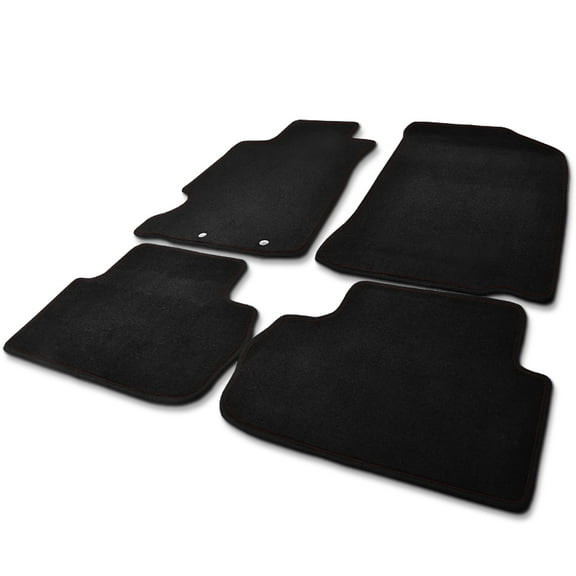 Spec-D Tuning 4PC Black Carpet Floor Mats w/ Red Stitching Compatible with 2002-2006 Acura RSX DC Front + Rear