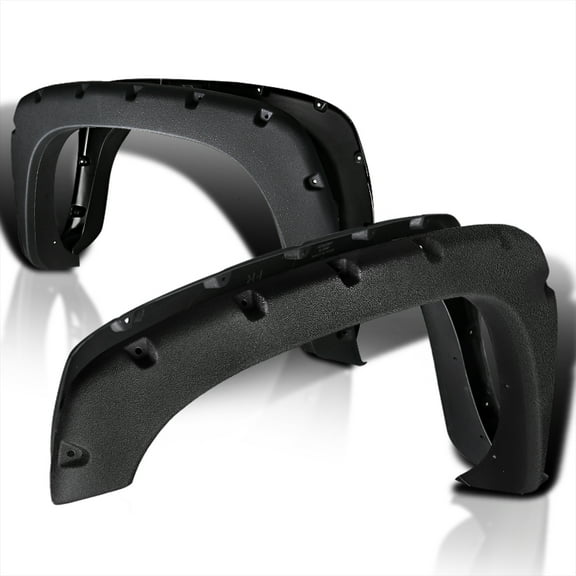 Spec-D Tuning 4PC Front + Rear Rugged Texture Pocket Style Bolt On Fender Flares Compatible with 1999-2006 Chevy Silverado GMC Sierra